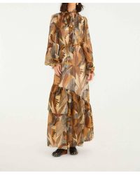 farm rio brown dotted horses maxi dress Brown Cotton Bead Halter-Neck Ruched Midi Dress - Ishtar