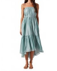 Astr Yamila Cotton Eyelet High-Low Dress in Yellow | Lyst