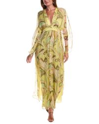 Alexis Sinclair Ruffled Silk chiffon Maxi Dress in Green Lyst