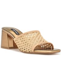 Nine West Galant Faux Leather Woven Heels in Orange | Lyst