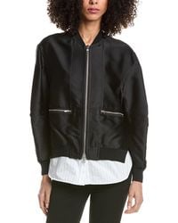 3.1 Phillip Lim Floral Cloque Bomber Jacket in Black | Lyst