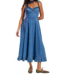 mirenia denim midi dress Marni Denim Midi Dress in Blue