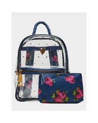 Betsey Johnson Clear Backpack With Pouch in Black Lyst