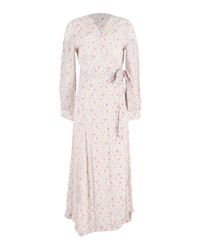 Ganni Fairfax Floral print Georgette Wrap Dress in Black Lyst