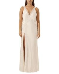 Shona Joy La Lune Cumulus Silk Lace Strap Split Maxi Dress in White | Lyst