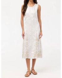 Johnny Was Della Relaxed Linen Flounce Dress in Pink | Lyst