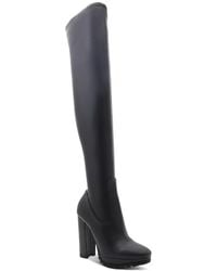 ALDO Graziella Lace Back Platform Heeled Over The Knee Boots in Black Lyst