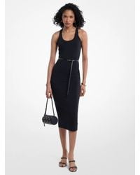 michael kors stretch matte jersey snake print dress Stretch Matte Jersey Wrap Dress in BLACK - Sale