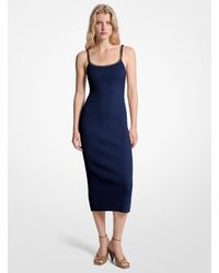 Michael Kors Ombr Ribbed Stretch Viscose Dress in Pink | Lyst