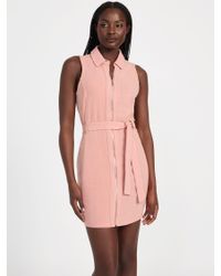 guess linen dress GUESS Women's Bria Linen-Blend Sleeveless Midi Dress