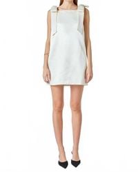 knee length dresses for ladies Windsor Analeah Woven Velvet Bow Mini Dress in Wine | Size: M main image 1