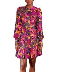 FARM Rio Tile Dream Multicolor Mini Dress in Blue | Lyst