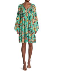 Johnny Was Della Relaxed Linen Flounce Dress in Pink | Lyst Johnny Was Della Relaxed Linen Flounce Dress in Pink | Lyst