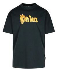 Palm Angels Burning Flame T-shirt in Black for Men | Lyst Palm Angels Burning Flame T-shirt in Black for Men | Lyst
