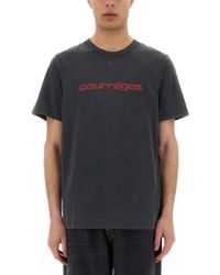 Courreges Logo-print Asymmetric T-shirt in White for Men | Lyst