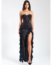 fitted lace wedding dress Thalassa Strapless Corset Maxi Dress