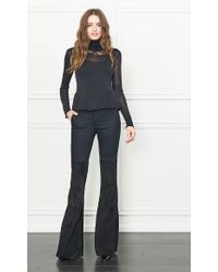 Rachel Zoe - Black Marge Lace-paneled Pleated Top - Lyst