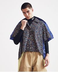Y. Project Blue Layered Bowling Shirt