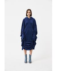 Paula Knorr Dark Blue Soft Sleeve Dress Hoodie