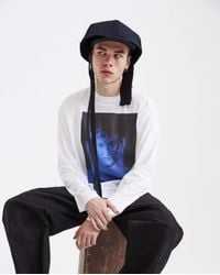 Raf Simons Blue Double Cap With Long Straps for men