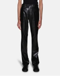 Raf Simons Black Slightly Flary Fake Leather Pants