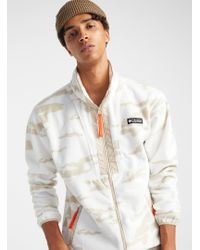 white camo fleece jacket