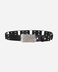 Hysteric Glamour Studded Metal Buckle Belt in Black | Lyst