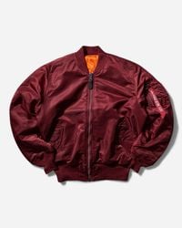 Alpha Industries Hunter 2 Hooded Bomber Jacket In Iridium Burgundy in Red for Men Lyst