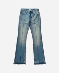 Guess Lace Denim Flare Pants Tinted Light Wash in Natural
