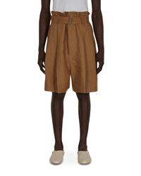 Hed Mayner Pleated Shorts - Brown