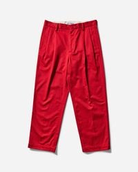 Wacko Maria Dormeuil Double Pleated Trousers in Green for