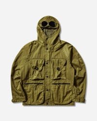C.P. Company Taylon L Mixed Goggle Jacket in Green for Men | Lyst