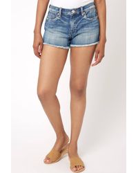 Blank NYC Blue Astor Low Rise Cutoff Denim Short Medium Denim