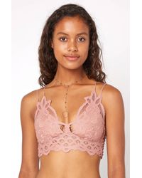 Free People Multicolor Adella Rose Lace Bralette Rose