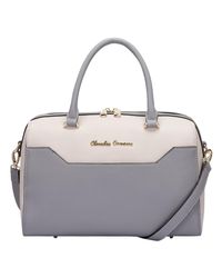 Claudia Canova Twin Strap Zip Top Bowling Style Bag Women S Handbags Claudia Canova Gray Twin Strap Zip Top Bowling Style Bag Women S Handbags