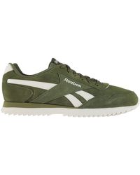 reebok green suede trainers