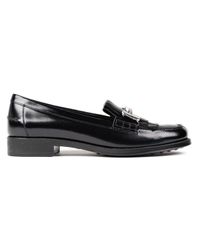 Tod's Black Gomma Frangia Doppia T