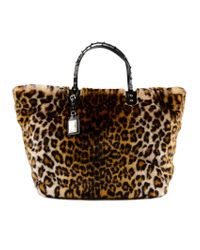 Dolce & Gabbana Multicolor Eco Fur Leo Shopping Bag