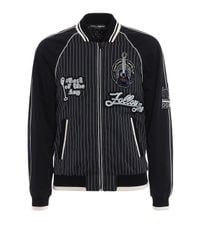 Dolce & Gabbana - Black Striped Bomber Patch for Men - Lyst