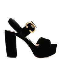 Prada Black Sandal Velluto T.105