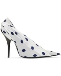 navy polka dot pumps