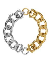 We11done ゴールド And シルバー ミックス ボールド チェーン ネックレス メタリック Lyst