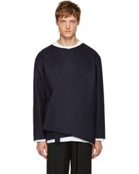 boiled wool crossover coat