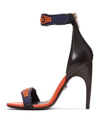 Versace heels orange and blue Clearance