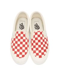 vans slip on red