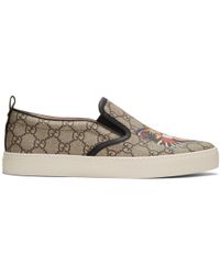 gave deltage peave Gucci Canvas Beige Gg Supreme Angry Cat Dublin Slip-on Sneakers in Natural  for Men - Lyst