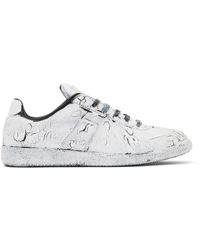 Maison Margiela Leather Black & White Painted Replica Sneakers for 