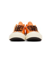 orange leather converse