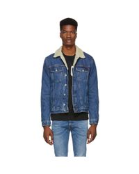 blue denim fur jacket