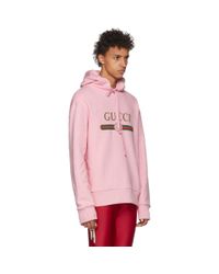 gucci pink hoodie mens
